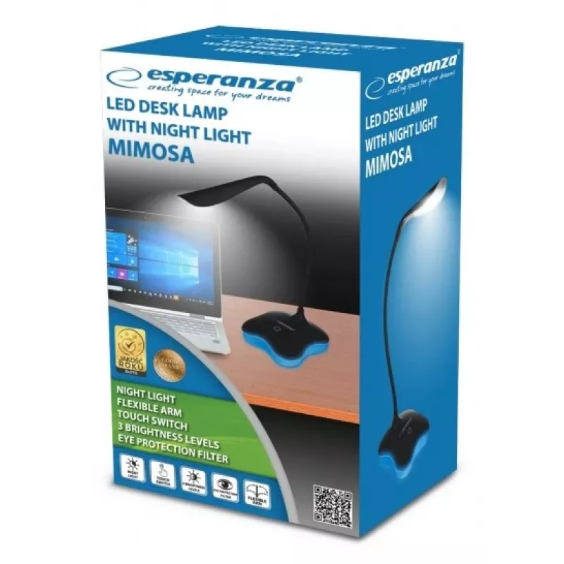 Esperanza ELD105K Mimosa LED-Schreibtischlampe, 3 W, schwarz