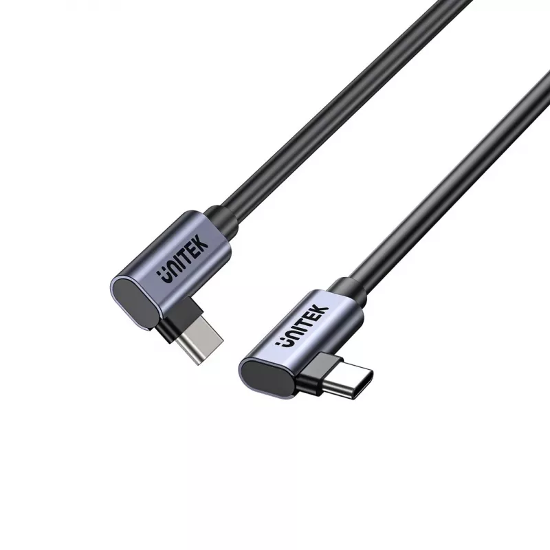 USB‑C-Kabel Unitek C14147ABK01 90°–90° PD 100W 0,5 m, abgewinkelt-zu-abgewinkelt, schwarz