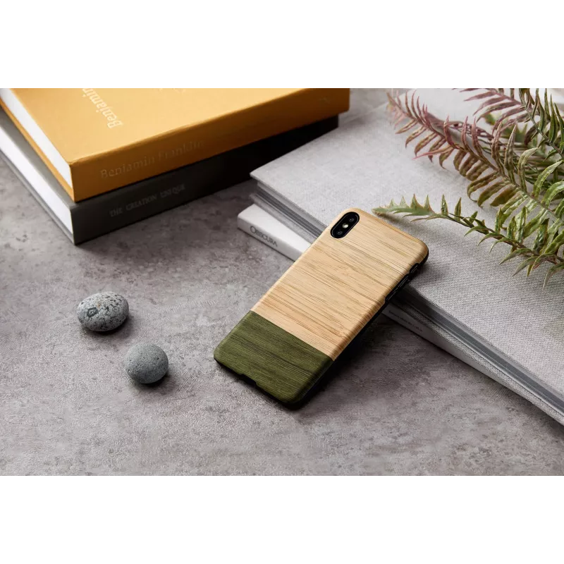 Smartphone-Hülle man and wood für iPhone X/XS — Bambuswald Schwarz