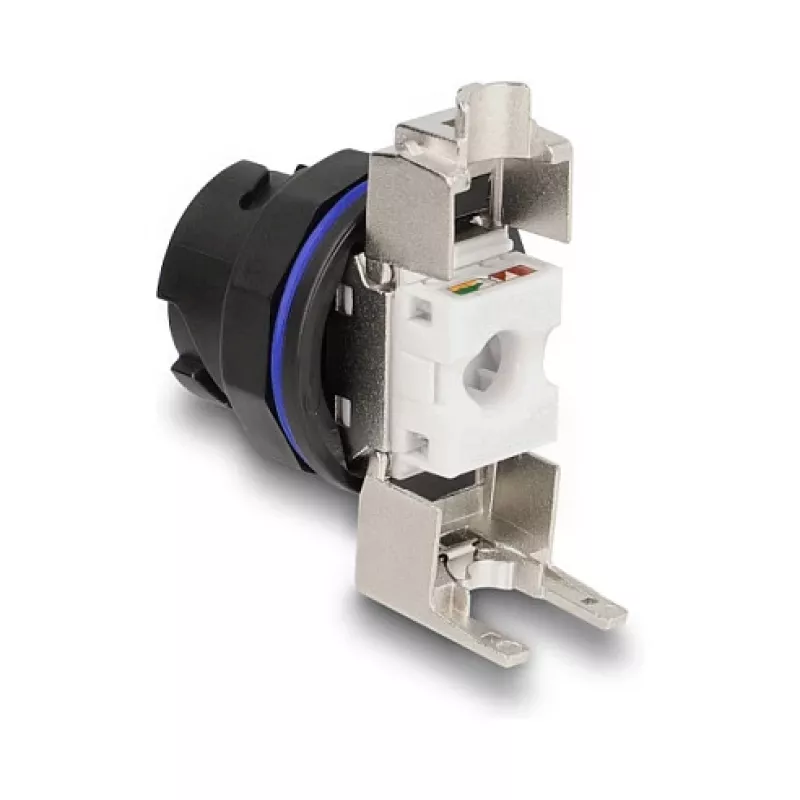 Delock 67047 RJ45 Cat.6A Einbaubuchse mit LSA-Anschluss, Schwarz