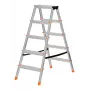 Krause Dopplo 120410 Stehleiter beidseitig begehbar, Aluminium, 2 x 5 Stufen