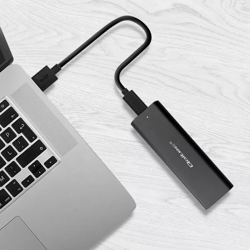 Qoltec 50312 M.2 NVMe SSD-Gehäuse, USB Type-C, schwarz
