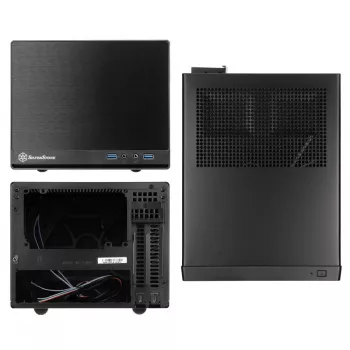 SilverStone SUGO 13 - Desktop - Mini-DTX - ohne Netzteil (AT / PS/2) - Schwarz - USB/Audio (SST-SG13B-Q)