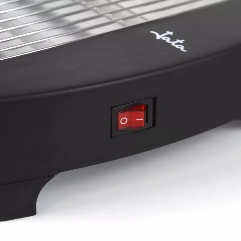 Jata JETT1587 Toaster, 400 W, 2 Quarzstäbe, herausnehmbare Krümelschublade, Edelstahl, Schwarz