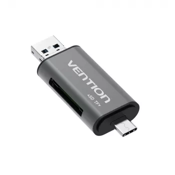Vention USB3.0 Multifunktions-Kartenleser Grau Metall Typ