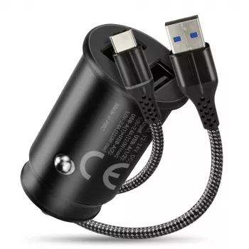 everActive CC-25C Kfz-Ladegerät, 2x USB 12 W, mit USB-C-Kabel