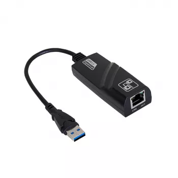 Akyga AK-AD-31 USB-3.0-auf-Gigabit-Ethernet-Adapter, RJ45, 15 cm Kabel, schwarz