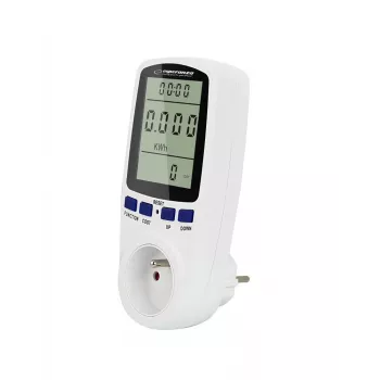 Stromverbrauchszähler ESPERANZA ELA103 mit LCD-Anzeige — 16 A, 3680 W, 230 V, 50–60 Hz