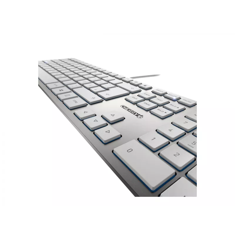 Tastatur CHERRY KC 6000 schlank Universal USB QWERTZ Deutsch Silber