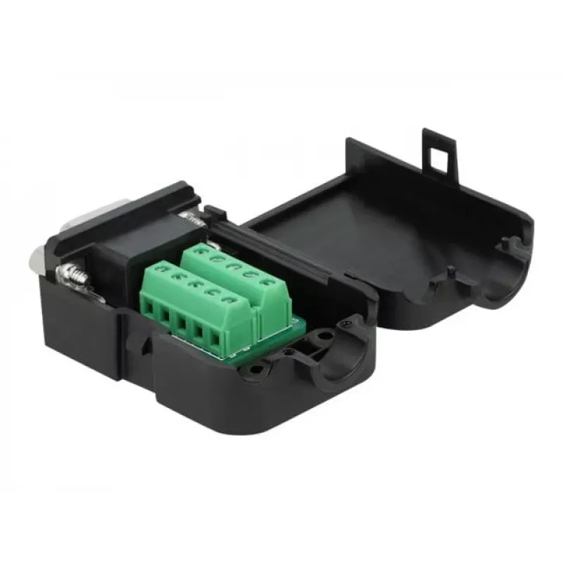 Drahtverbinder DeLOCK 66265 Sub-D 9 10-polige Klemmleiste Schwarz
