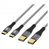 EFB Elektronik USB-A auf USB-C Kabelset 60W QC 3A 2x3m Grau - Digital/Daten (USB-AC-00009)
