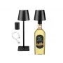 Beper P201UTP118 wiederaufladbare LED-Tischlampe, 1,5 W, Touch-Schalter, dimmbar, 33-mm-Flaschenadapter, wasserbeständig, schwarz