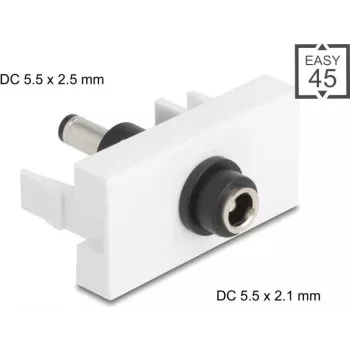 DELOCK DC-Stromadapter Easy 45 Modul 5,5 x 2,1 mm auf 5,5 x 2,5 mm
