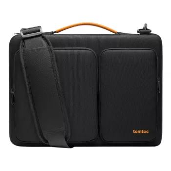 Laptop-Aktentasche Tomtoc Defender-A42 von Tomtoc (schwarz) – kompakte Schutzhülle für Notebooks