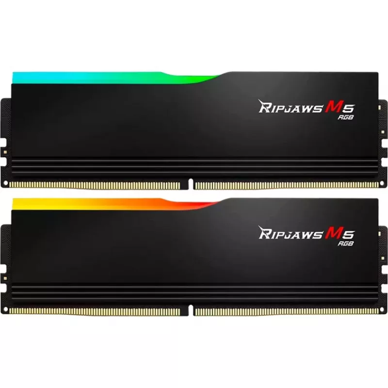 DIMM 64 GB DDR5-6000 (2x 32 GB) Dual-Kit, Arbeitsspeicher schwarz, F5-6000J3238G32GX2-RM5RK, Ripjaws M5 RGB, INTEL XMP
