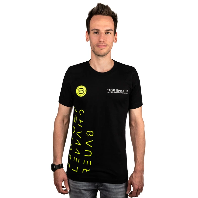T-Shirt der8auer YT-Design Größe S – lässiges Baumwoll-T-Shirt, mit der8auer-Branding