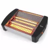 Jata JETT1587 Toaster, 400 W, 2 Quarzstäbe, herausnehmbare Krümelschublade, Edelstahl, Schwarz