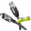 Goobay 70752 USB-C 3.1 auf RJ45 Ethernet-Kabel, Cat6 F/UTP, 5 m, schwarz/silber