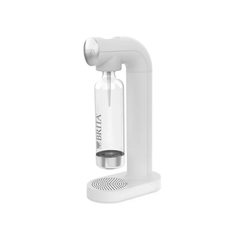BRITA sodaONE Wassersprudler mit 1-l-PET-Flasche und CO2-Zylinder, bis zu 60 l pro Zylinder, weiß