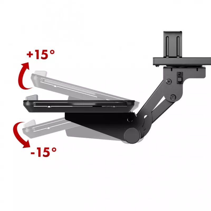 Maclean Untertisch-Tastaturhalterung, verstellbar, max. 5 kg, schwarz, MC-156 B