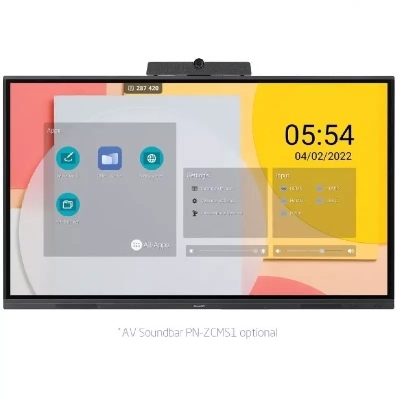 Sharp PN-L752B interaktives Whiteboard 190,5 cm (75 Zoll) 3840 x 2160 Pixel Touchscreen Schwarz