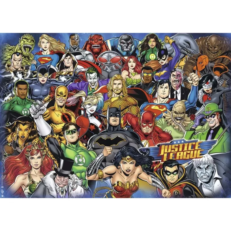 Ravensburger Puzzle Challenge DC Comics 1000 Teile, Premium-Verbindungsstücke, fertige Größe ca. 68 x 49 cm