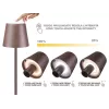 Beper P201UTP120 wiederaufladbare LED-Tischlampe, 1,5 W, Touch-Schalter, dimmbar, 33-mm-Flaschenadapter, wasserbeständig, braun