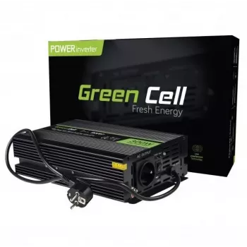 Spannungswandler Green Cell INV07, DC 12 V auf AC 230 V, 300 W, 50 Hz, Typ-C-Stecker, schwarz