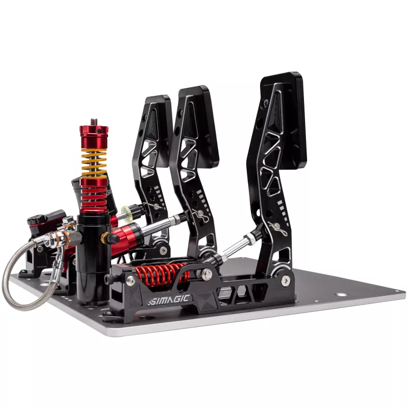 Simagic P2000 Hydraulic 3-Pedal Set, 100KG Loadcell - Crimson Edition