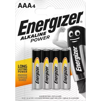 ENERGIZER BATTERY ALKALINE POWER AAA LR03 4 STÜCK