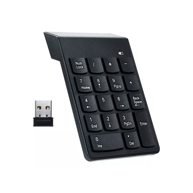 Gembird KPD-W-02 Kabelloser Ziffernblock, 2,4 GHz, USB, 18 Tasten, Schwarz