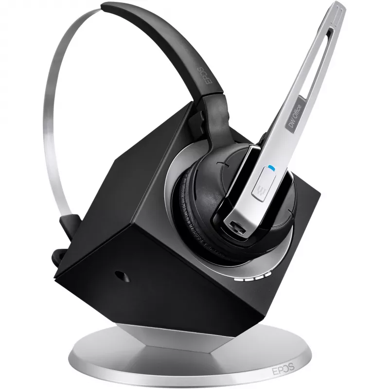 EPOS IMPACT DW Office ML - EU Headset Kabellos In-Ear, Kopfbügel, Nackenbügel Büro/Callcenter Ladestation Schwarz, Silber