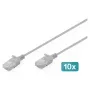 Netzwerk-Patchkabel DIGITUS CAT 6 U-UTP schlank 0,5 m grau, 10er Pack