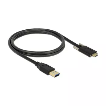 DeLOCK 83718 USB-Kabel USB 3.2 Gen 2 1m USB A USB C Schwarz