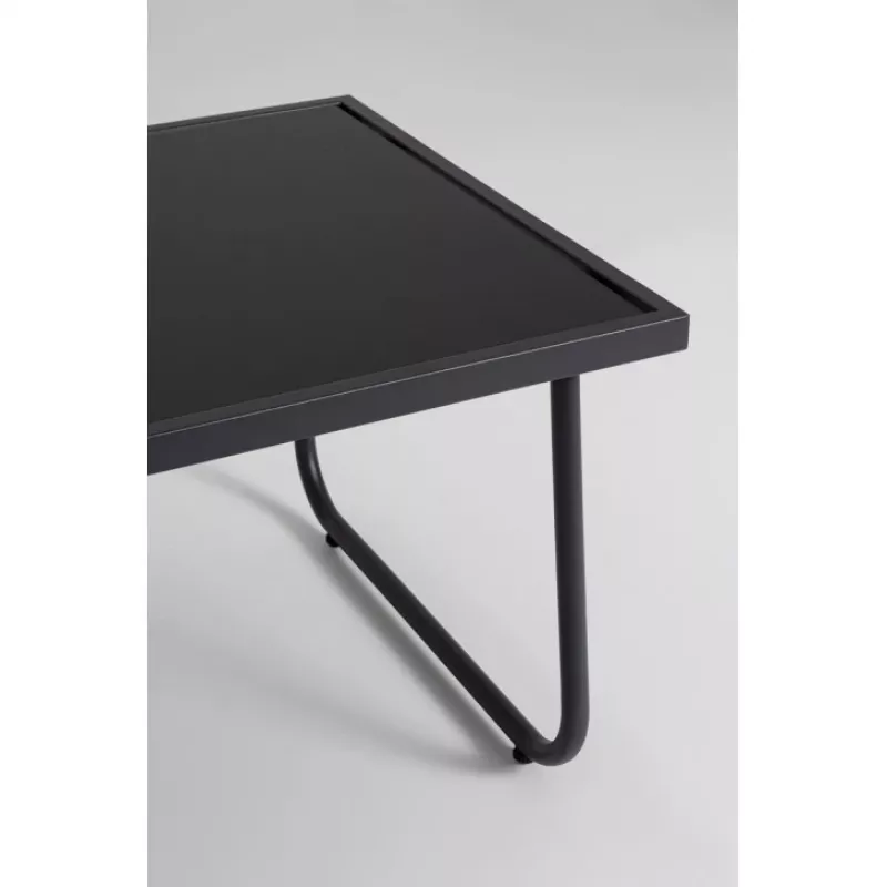 Extralink BLACK FOREST GARTENMÖBEL-SET TEXTILEN ZWEI STÜHLE + LIEGE + KLAPPTISCH SCHWARZ L-0358 Outdoor-Möbelset