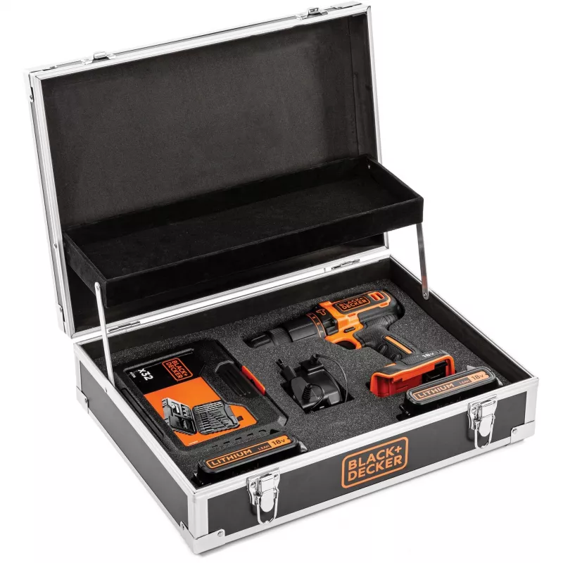 Bohrmaschine Black & Decker BDCHD18B2FC-QW 18V Lithium-Ionen 2 Batterien