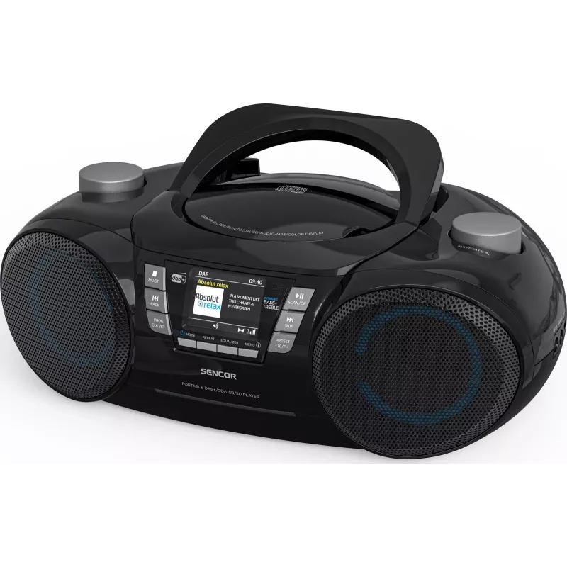 Sencor SPT 6510DB tragbarer DAB+ Boombox, CD/MP3/USB/SD, Bluetooth 5.3, FM RDS, 16 W, schwarz