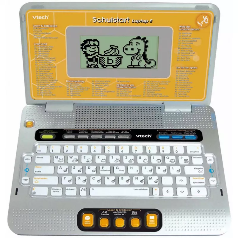 VTech Laptop E Lern-Laptop für Kinder mit Schutzhülle (gelb/grau)