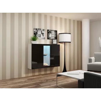 Cama Sideboard VIGO 90/120/38 weiß/schwarz glänzend