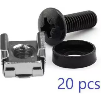 Käfigmuttern-Set LOGON RAX106 Schwarz Silber Edelstahl Stahl 48,3 cm