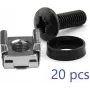 Käfigmuttern-Set LOGON RAX106, schwarz und silber, Edelstahl, Stahl, 48,3 cm