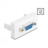 Wandmontierte VGA-Anschlussdose DELOCK 81556, Buchse-auf-Buchse, weiß, ABS, 45×22,5×17,4 mm