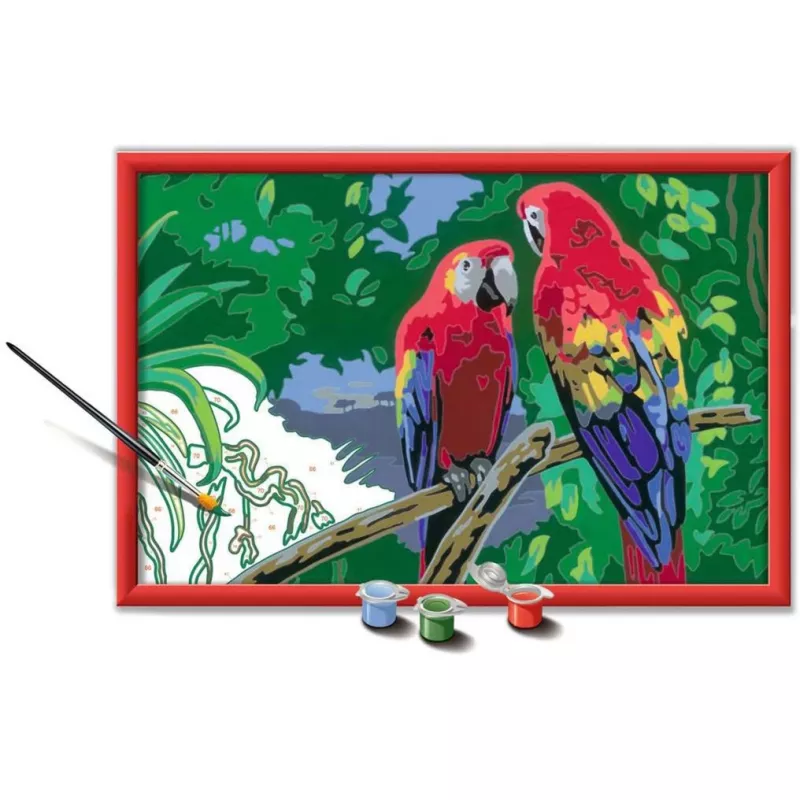 Ravensburger Malen nach Zahlen - Bunte Papageien