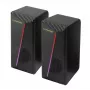 Esperanza EGS106 Rainbow Nortec 2.0 Stereo-Lautsprecher, 6 W (2x3 W), USB-Stromversorgung, 3,5-mm-Klinke, RGB-LED, schwarz