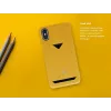 Kartenfach-Hülle VixFox für iPhone XR, senfgelb, schlanke Schutzhülle mit Kartenfach