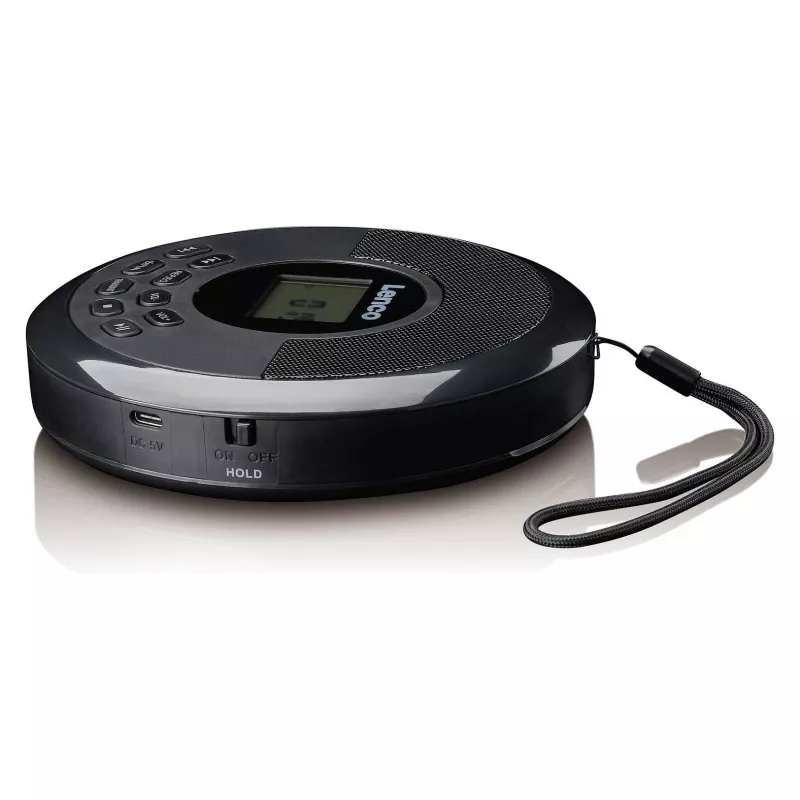 Tragbarer CD-Player Lenco CD-340BK — schwarz, tragbares Design