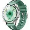 Huawei WATCH GT 6 46 mm Smartwatch, 1,47" AMOLED 466 x 466, Touchscreen, GPS, 64 GB, Edelstahlgehäuse, grünes gewebtes Armband