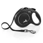 Flexi New Classic L Rollleine für Hunde, Gurt, 5 m, bis 50 kg, Schwarz