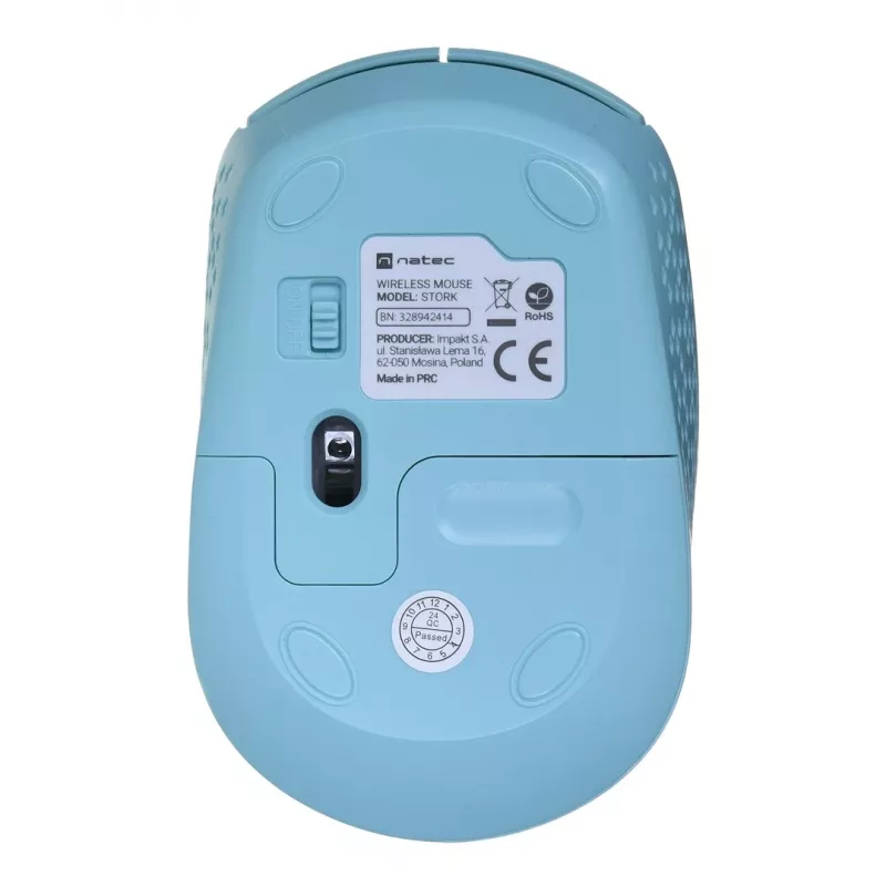 Natec Stork NMY-2001 kabellose optische Maus, 1600 DPI, USB-Empfänger, blau