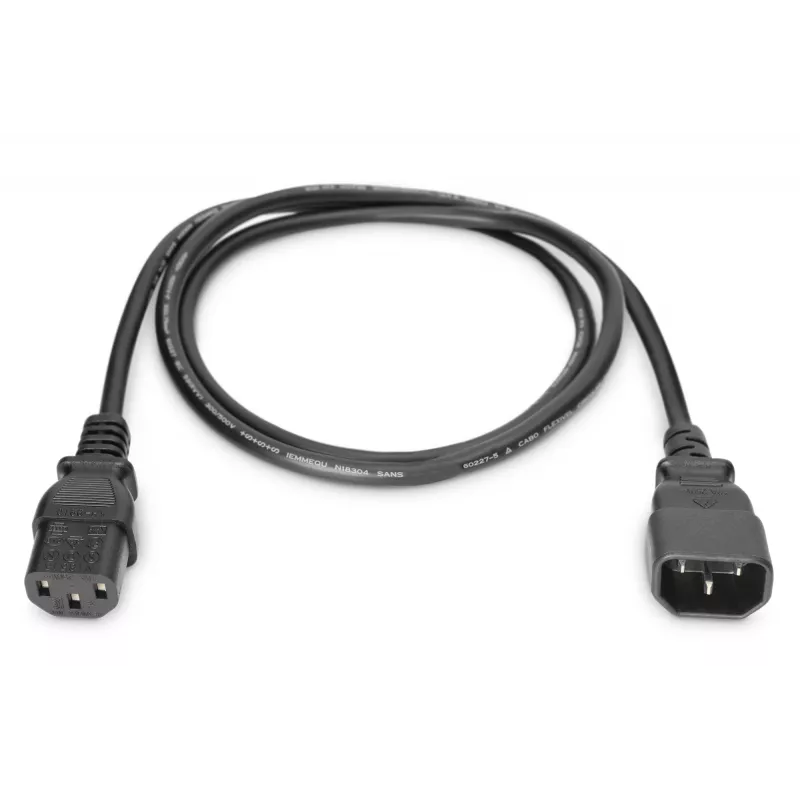 Verlängerungskabel Typ IEC C14/IEC C13 M/F schwarz 1,8m